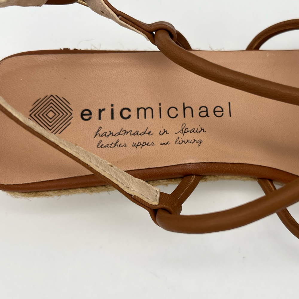 Eric Michael Strappy Leather Elizabeth Espadrille Sandals EU 39 Size 8.5 / 9 US - Picture 3 of 9